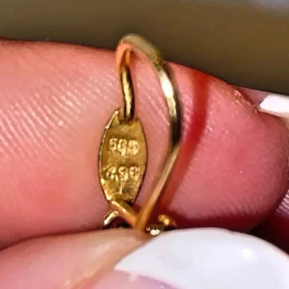 Rare 14k Gold Greek Byzantine Filigree Pendant Egg Earrings - Picture 8 of 8